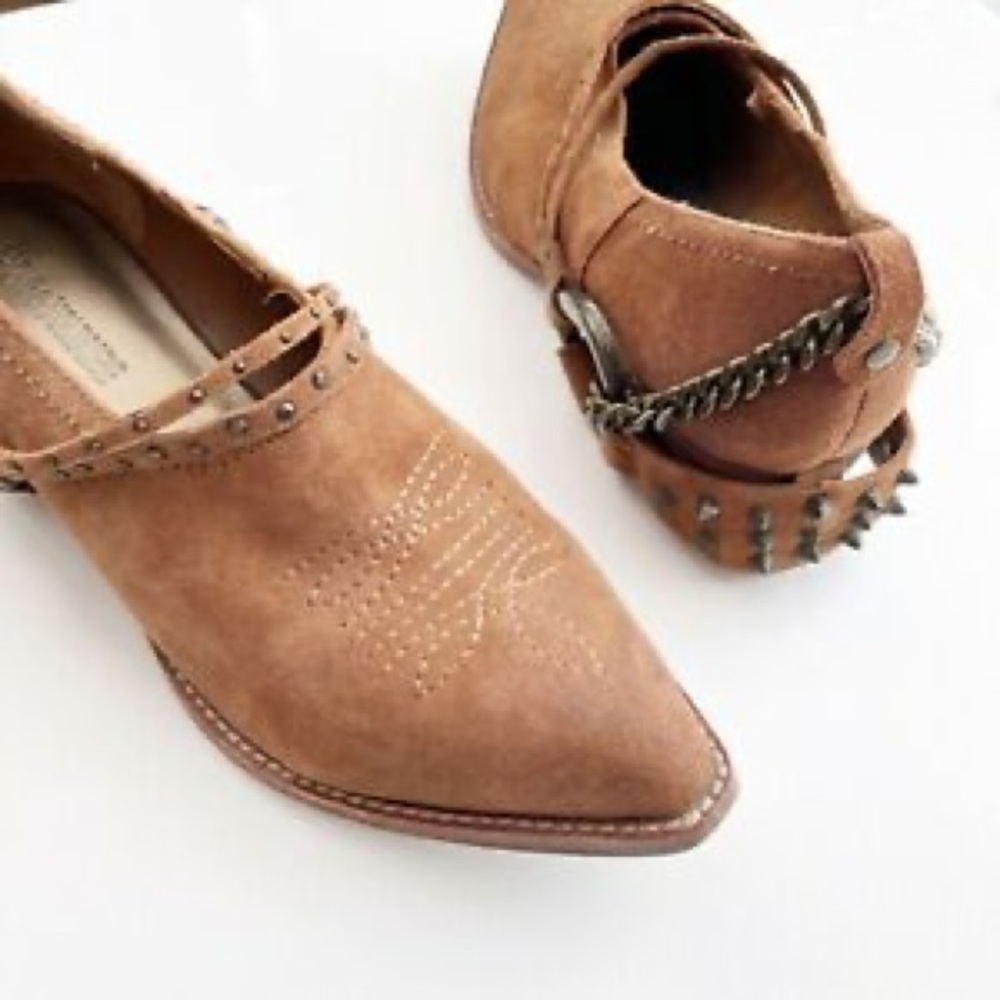 Zadig & Voltaire Western Style Suede Leather Studded Harness Parke Bootie
